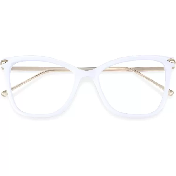 FEISEDY Oversized Cat Eye Glasses Frame with Clear Lenses Eyewear for Women B2460White