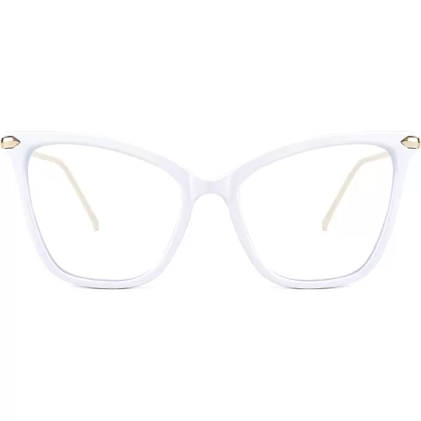 FEISEDY Oversized Cat Eye Glasses Frame with Clear Lenses Eyewear for Women B2460White