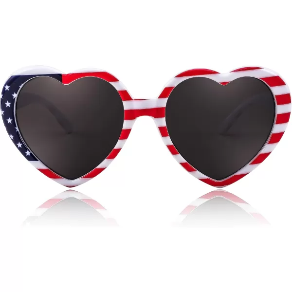 FEISEDY Polarized Heart Shaped Sunglasses Oversized Vintage Fashion Love Eyeglasses for Women UV400 B2337Flag