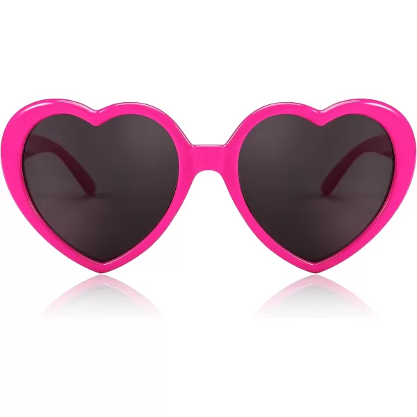 FEISEDY Polarized Heart Shaped Sunglasses Oversized Vintage Fashion Love Eyeglasses for Women UV400 B2337Hot Pink