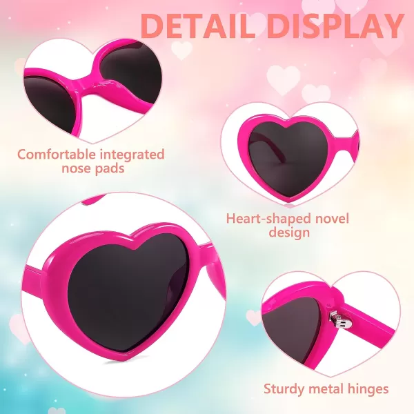 FEISEDY Polarized Heart Shaped Sunglasses Oversized Vintage Fashion Love Eyeglasses for Women UV400 B2337Hot Pink