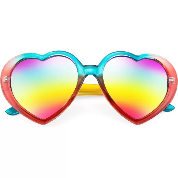 FEISEDY Polarized Heart Shaped Sunglasses Oversized Vintage Fashion Love Eyeglasses for Women UV400 B2337Rainbow2
