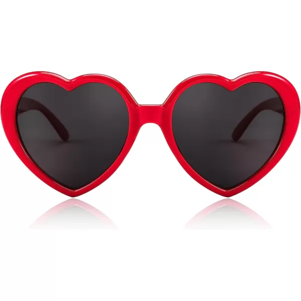 FEISEDY Polarized Heart Shaped Sunglasses Oversized Vintage Fashion Love Eyeglasses for Women UV400 B2337Red