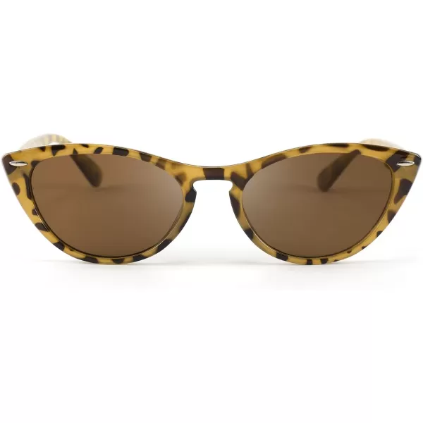 FEISEDY Retro Cat Eye Sunglasses Women Men Vintage Small Cateye UV400 Sunglasses B2617Brown Leapard