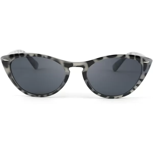 FEISEDY Retro Cat Eye Sunglasses Women Men Vintage Small Cateye UV400 Sunglasses B2617Grey Leapard