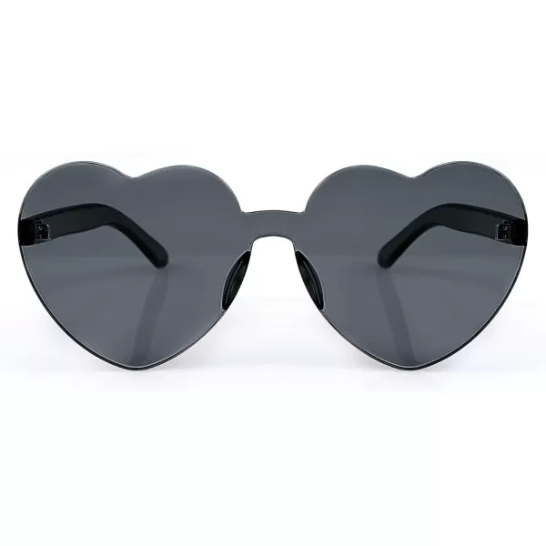 FEISEDY Thick Heart Sunglasses Rimless Heart Shaped Sun Glasses Women Fashion Love Glasses B2419Grey