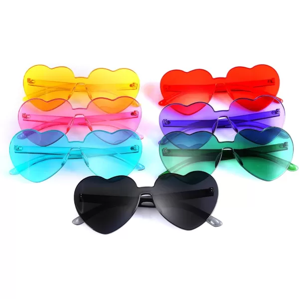 FEISEDY Thick Heart Sunglasses Rimless Heart Shaped Sun Glasses Women Fashion Love Glasses B2419Pink