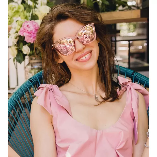 FEISEDY Trendy Polarized Women Sunglasses Retro Womens Square Cat Eye Sun Glasses B4134Pink