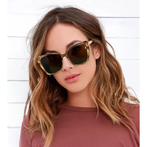 FEISEDY Trendy Polarized Women Sunglasses Retro Womens Square Cat Eye Sun Glasses B4134Yellow Leopard