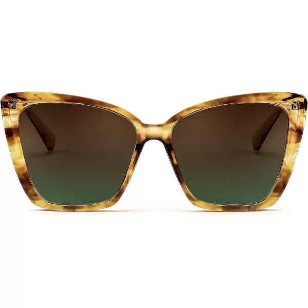 FEISEDY Trendy Polarized Women Sunglasses Retro Womens Square Cat Eye Sun Glasses B4134Yellow Leopard