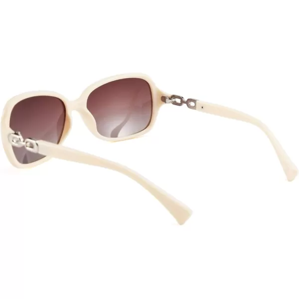 FEISEDY Vintage Square Polarized Sunglasses for Women UV400 Travel Driving Fashion Arcuate Sunglasses B2526Beige