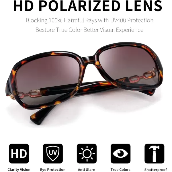 FEISEDY Vintage Square Polarized Sunglasses for Women UV400 Travel Driving Fashion Arcuate Sunglasses B2526Leopard