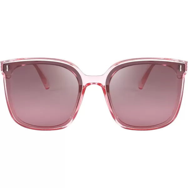 FEISEDY Women Oversized Vintage Polarized Sunglasses Square Cute Trendy Classic Simple Men B2758008 Pink