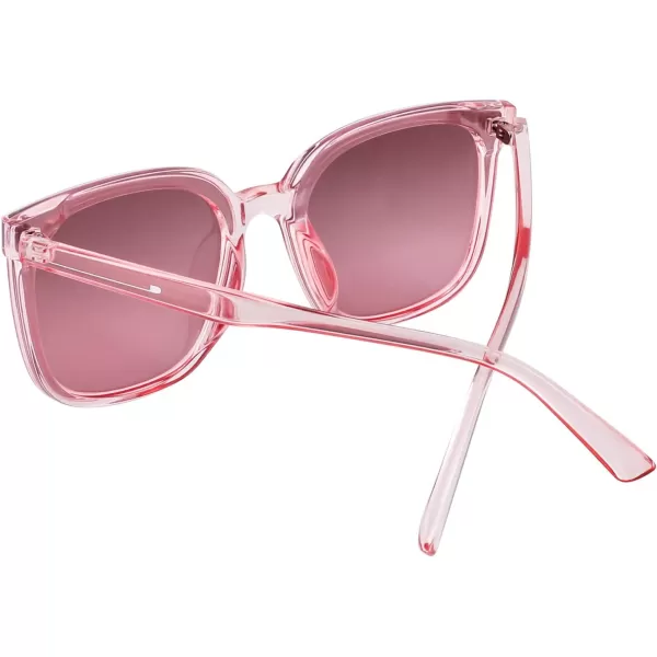 FEISEDY Women Oversized Vintage Polarized Sunglasses Square Cute Trendy Classic Simple Men B2758008 Pink