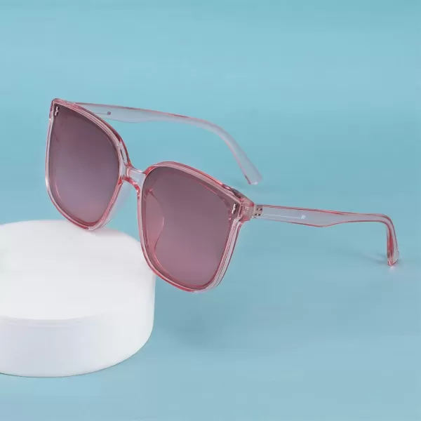 FEISEDY Women Oversized Vintage Polarized Sunglasses Square Cute Trendy Classic Simple Men B2758008 Pink