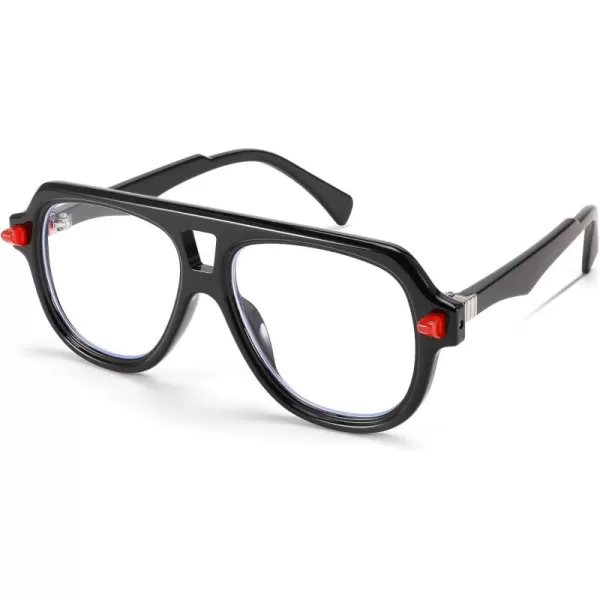 FEISEDY Aviator Frame Glasses for Women Men Blue Light Blocking Glasses Anti Glare Computer Eyeglasses B0039Black