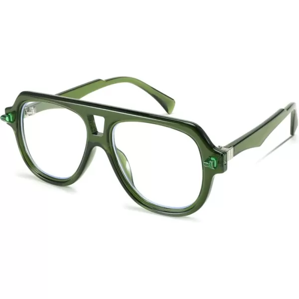 FEISEDY Aviator Frame Glasses for Women Men Blue Light Blocking Glasses Anti Glare Computer Eyeglasses B0039Green