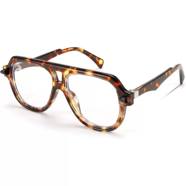 FEISEDY Aviator Frame Glasses for Women Men Blue Light Blocking Glasses Anti Glare Computer Eyeglasses B0039Leopard