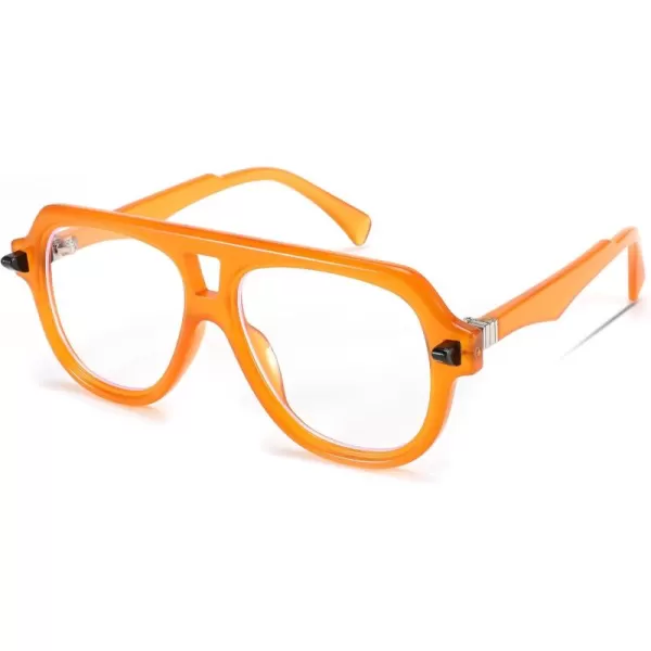 FEISEDY Aviator Frame Glasses for Women Men Blue Light Blocking Glasses Anti Glare Computer Eyeglasses B0039Orange
