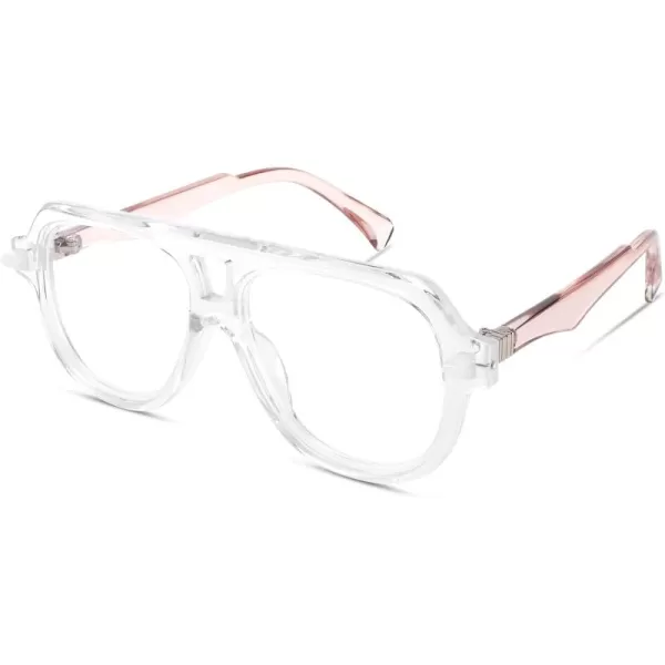 FEISEDY Aviator Frame Glasses for Women Men Blue Light Blocking Glasses Anti Glare Computer Eyeglasses B0039Transparent