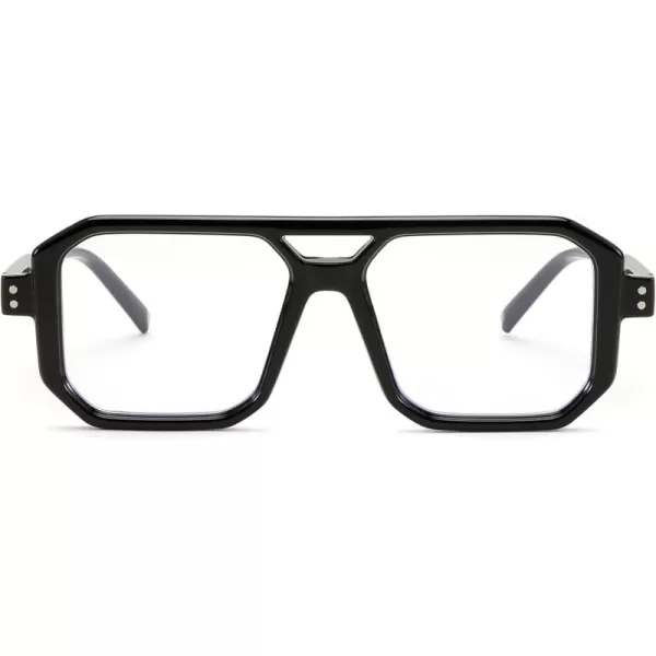FEISEDY Blue Light Blocking Glasses Aviator Frame Computer ReadingGamingTVPhones Glasses for Women Men B0165Black Frame