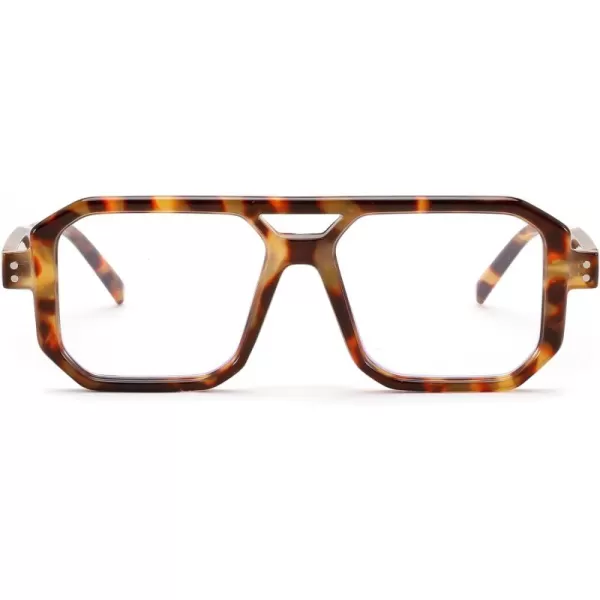 FEISEDY Blue Light Blocking Glasses Aviator Frame Computer ReadingGamingTVPhones Glasses for Women Men B0165Leopard Frame
