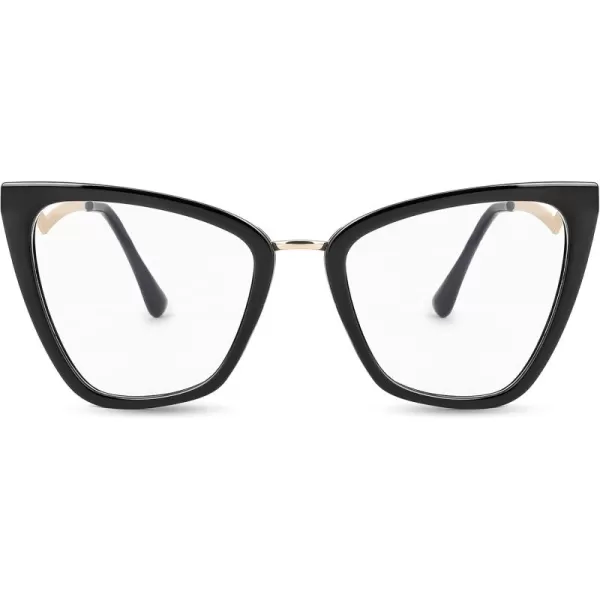 FEISEDY Blue Light Blocking Glasses Computer Glasses Women Men Fashion Cateye Glasses B2914001 Black Frame