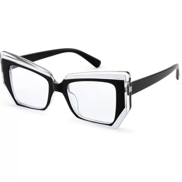 FEISEDY Cat Eye Frame Glasses for Women Men Blue Light Blocking Glasses Anti Glare Computer Eyeglasses B9125Black