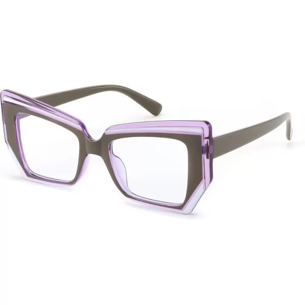 FEISEDY Cat Eye Frame Glasses for Women Men Blue Light Blocking Glasses Anti Glare Computer Eyeglasses B9125Brown