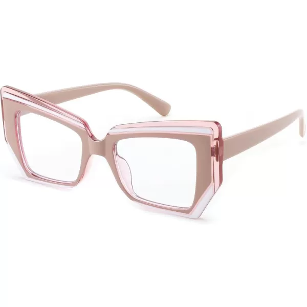 FEISEDY Cat Eye Frame Glasses for Women Men Blue Light Blocking Glasses Anti Glare Computer Eyeglasses B9125Pink