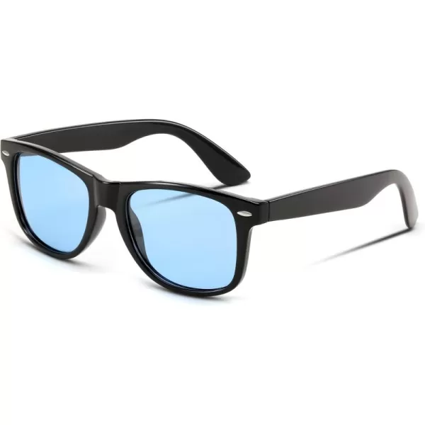 FEISEDY Classic Square Retro Polarized Sunglasses Women Men 80s Sun Glasses Trendy UV400 B1858Black  Ocean Blue