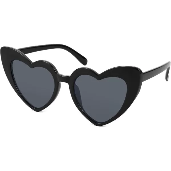 FEISEDY Heart Sunglasses for Women Pink Heart Sunglasses Red Heart Sunglasses Fashion Heart Shaped Glasses B2421PBlackGray Lenses