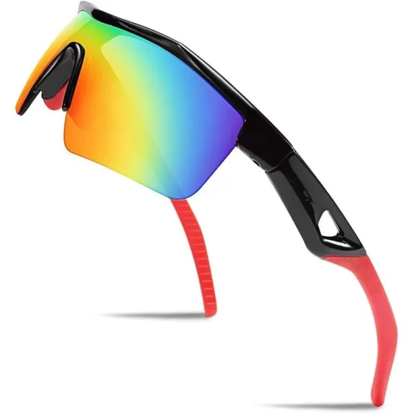 FEISEDY Kids Teens Baseball Polarized Sunglasses Sports TR90 Frame Boys Girls Cycling B2454Blackred