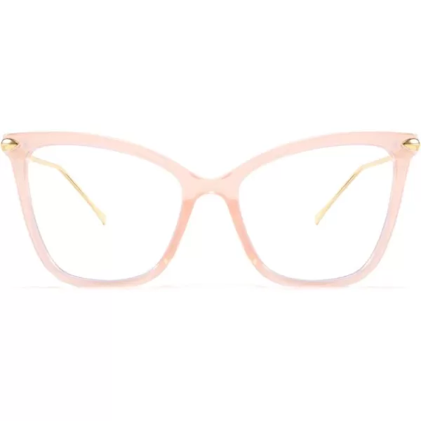 FEISEDY Oversized Cat Eye Glasses Frame Blue Light Blocking Eyewear for Women B2589003 Pink