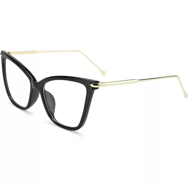 FEISEDY Oversized Cat Eye Glasses Frame with Clear Lenses Eyewear for Women B2460Black
