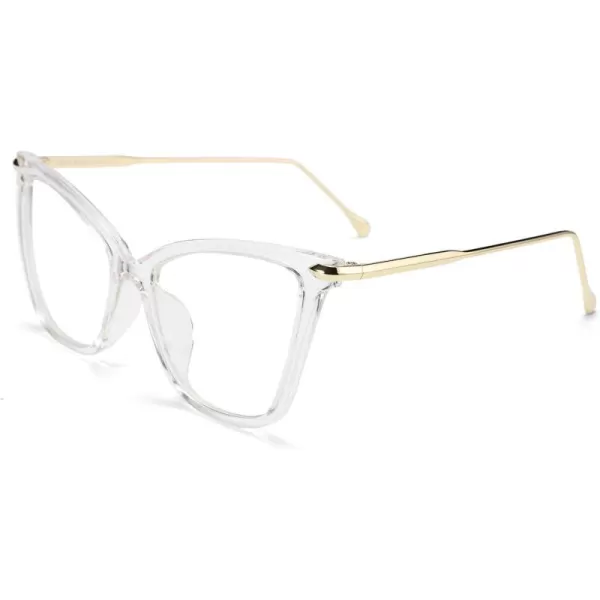 FEISEDY Oversized Cat Eye Glasses Frame with Clear Lenses Eyewear for Women B2460Clear