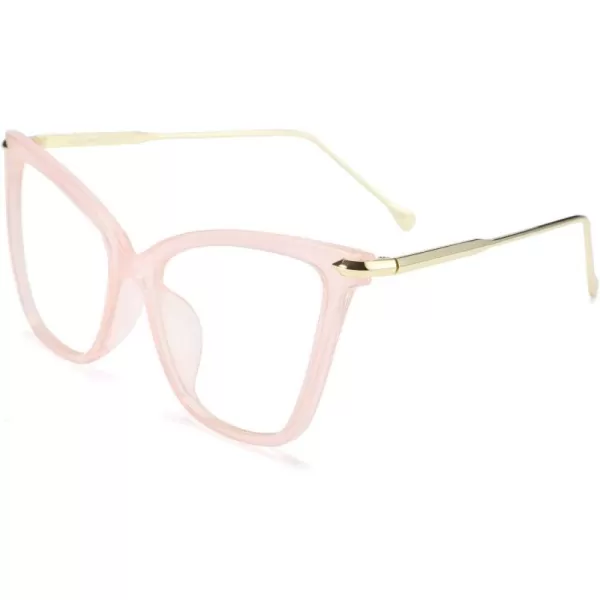 FEISEDY Oversized Cat Eye Glasses Frame with Clear Lenses Eyewear for Women B2460Pink