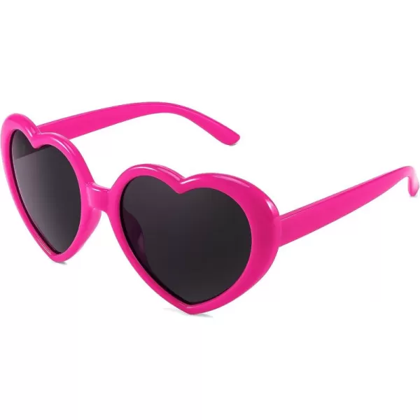 FEISEDY Polarized Heart Shaped Sunglasses Oversized Vintage Fashion Love Eyeglasses for Women UV400 B2337Hot Pink