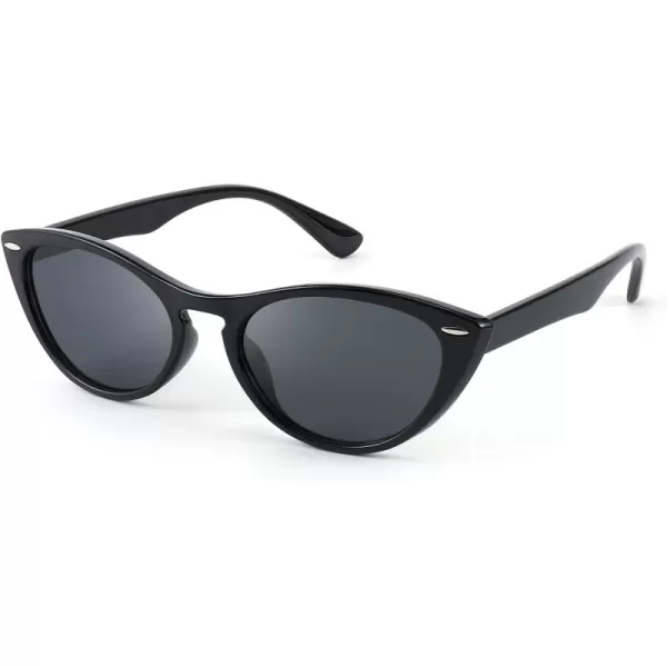 FEISEDY Retro Cat Eye Sunglasses Women Men Vintage Small Cateye UV400 Sunglasses B2617Black