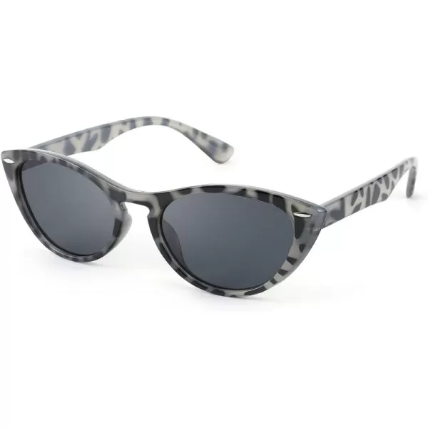 FEISEDY Retro Cat Eye Sunglasses Women Men Vintage Small Cateye UV400 Sunglasses B2617Grey Leapard
