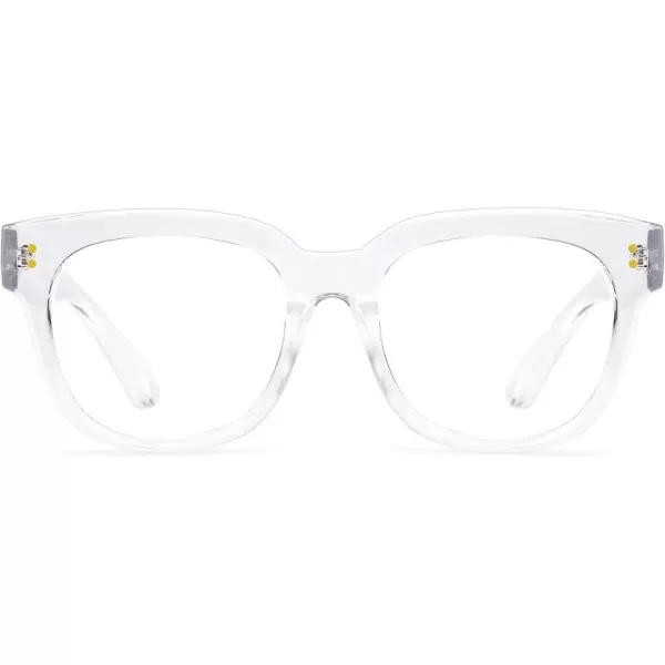 FEISEDY Retro Square Anti Blue Light Blocking Glasses Women Thick Oversized Computer Eyeglasses Double Metal Studs B2689Mix