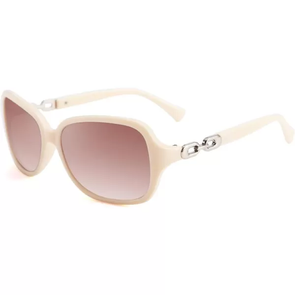 FEISEDY Vintage Square Polarized Sunglasses for Women UV400 Travel Driving Fashion Arcuate Sunglasses B2526Beige