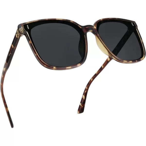 FEISEDY Women Oversized Vintage Polarized Sunglasses Square Cute Trendy Classic Simple Men B2758003 Camouflage Frame  Grey Lens