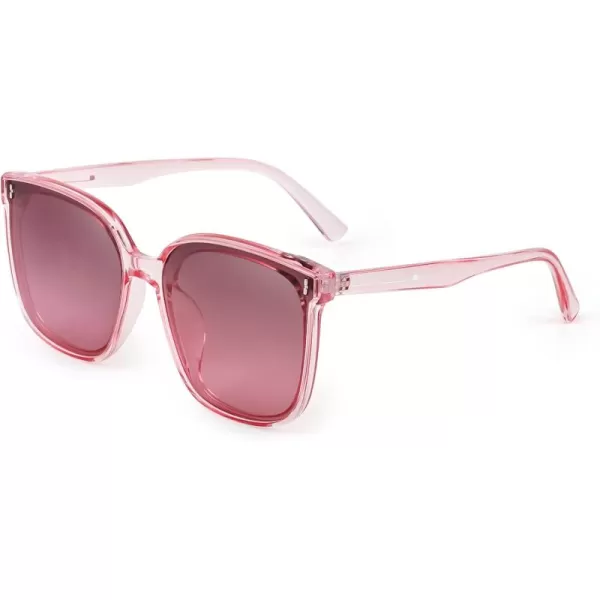 FEISEDY Women Oversized Vintage Polarized Sunglasses Square Cute Trendy Classic Simple Men B2758008 Pink