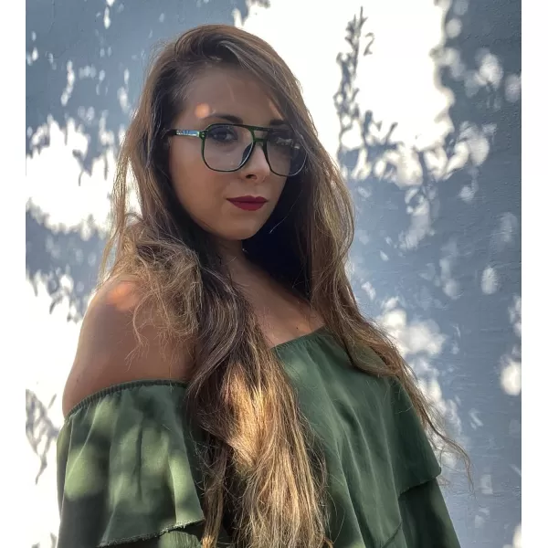 FEISEDY Blue Light Blocking Glasses Fake Nerd Clear Square Computer Lightweight Pilot Glasses Frame Oversized B2866Transparent Green Frame