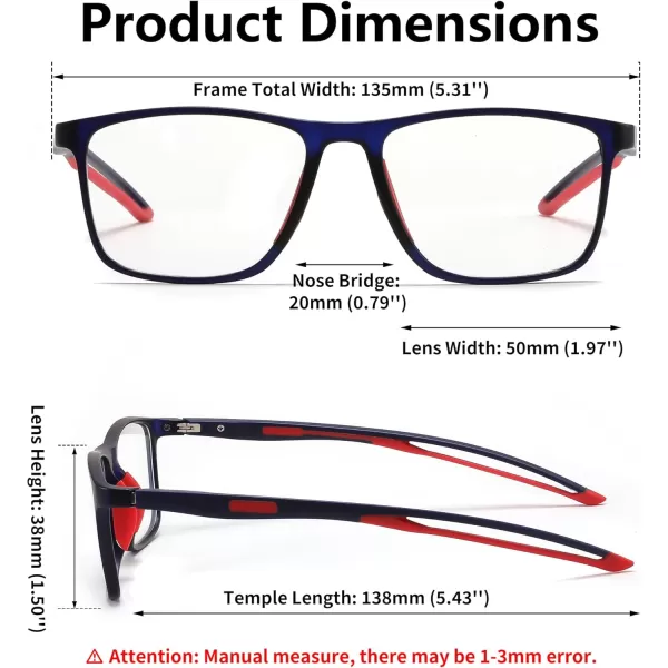 FEISEDY Blue Light Glasses for Women Men TR90 Sports UltraLight Glasses Anti Glare UV Protection B0109Sand Blue Frame  Red Legs