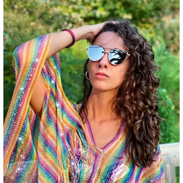 FEISEDY Cat Eye Fashion Metal Frame Mirrored Flat Lenses Women Sunglasses B220605 Gold Frame Grey Lens