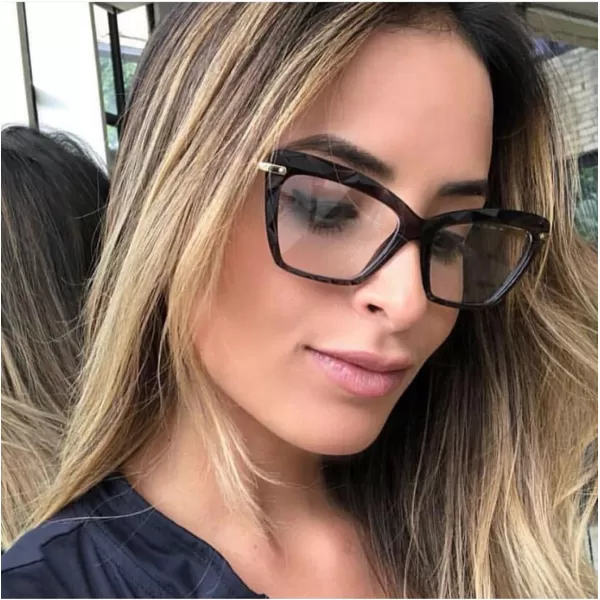 FEISEDY Cat Eye Glasses Frame Clear Lenses Eyewear Women B2440Black