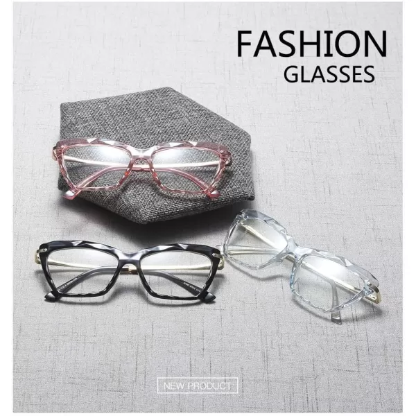 FEISEDY Cat Eye Glasses Frame Clear Lenses Eyewear Women B2440Blue
