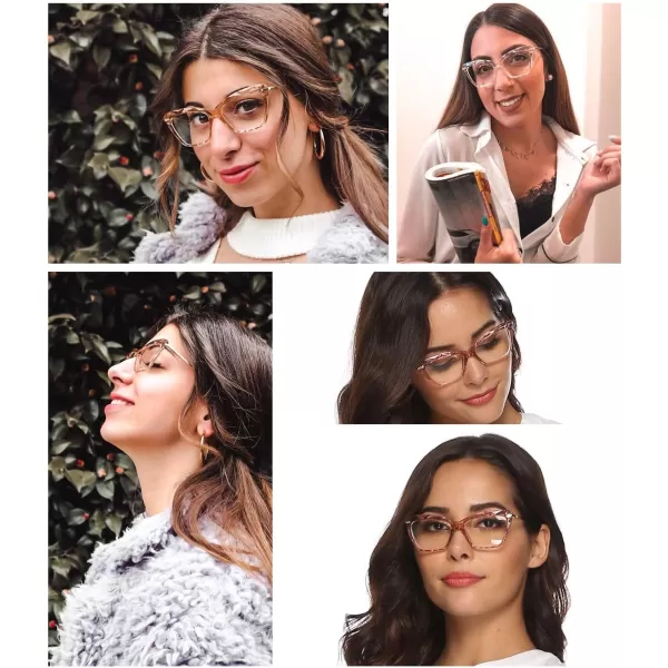 FEISEDY Cat Eye Glasses Frame Clear Lenses Eyewear Women B2440Blue